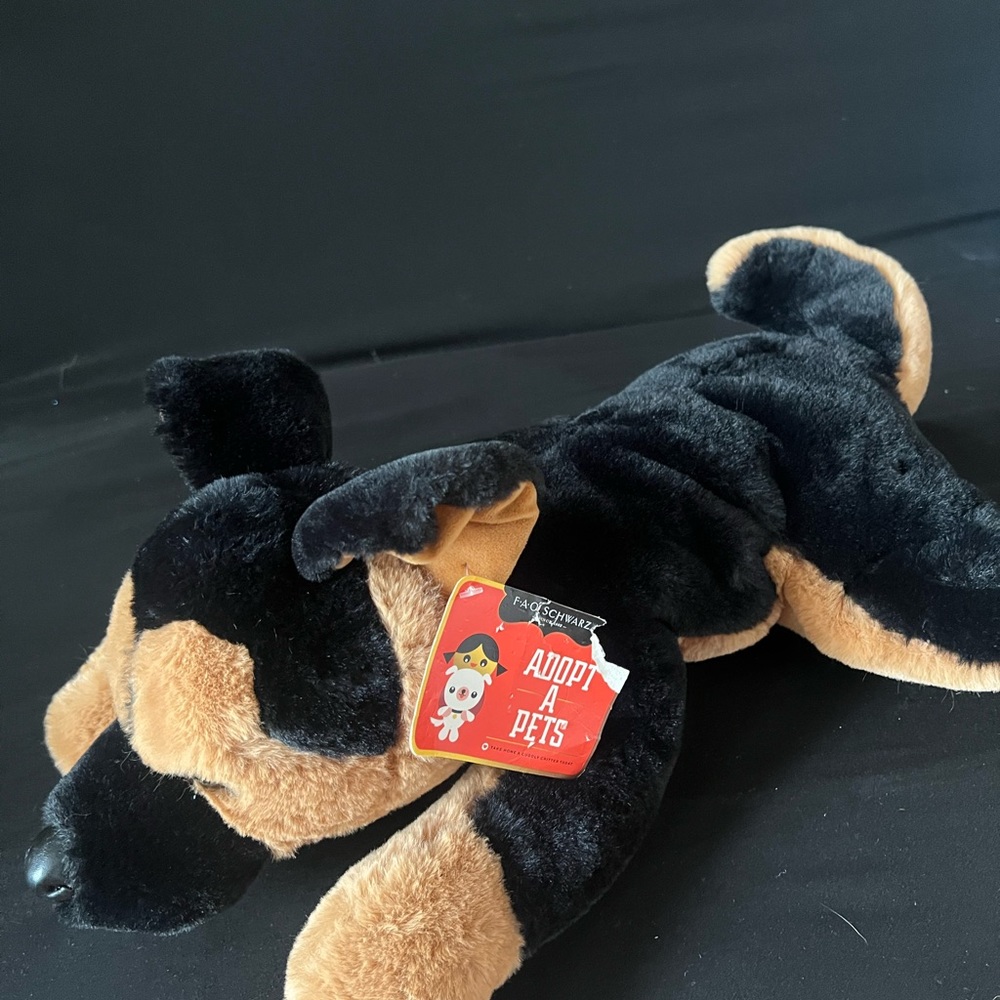 Fao swartz German Shepard 15” cuddly stuffed animal